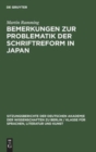 Bemerkungen Zur Problematik Der Schriftreform in Japan - Book