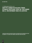 Dritte Arbeitstagung ?ber Stabile Isotope Vom 28. Oktober Bis 2. November 1963 in Leipzig : Tagungsbericht - Book