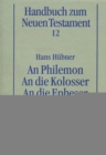 An Philemon. An die Kolosser. An die Epheser - Book