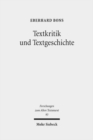 Textkritik und Textgeschichte : Studien zur Septuaginta und zum hebraischen Alten Testament - Book