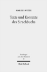Texte und Kontexte des Sirachbuchs : Gesammelte Studien zu Ben Sira und zur fruhjudischen Weisheit - Book