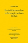 Personlichkeitsrechtsverletzung in sozialen Medien : Fragen des anwendbaren Rechts - Book
