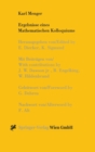 Karl Menger : Ergebnisse Eines Mathematischen Kolloquiums - Book