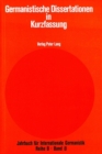 Germanistische Dissertationen in Kurzfassung : Herausgegeben von Hans-Gert Roloff - Book