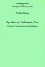 Sprichwort, Redensart, Zitat : Tradierte Formelsprache in der Moderne - Book