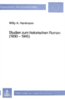 Studien zum historischen Roman (1930-1945) - Book