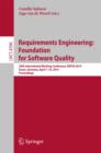 Requirements Engineering: Foundation for Software Quality : 20th International Working Conference, REFSQ 2014, Essen, Germany, April 7-10, 2014, Proceedings - Book