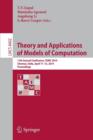 Theory and Applications of Models of Computation : 11th Annual Conference, TAMC 2014, Chennai, India, April 11-13, 2014, Proceedings - Book