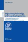 Engineering Psychology and Cognitive Ergonomics : 11th International Conference, EPCE 2014, Held as Part of HCI International 2014, Heraklion, Crete, Greece, June 22-27, 2014, Proceedings - Book