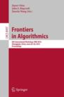 Frontiers in Algorithmics : 8th International Workshop, FAW 2014, Zhangjiajie, China, June 28-30, 2014, Proceedings - Book