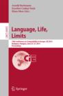 Language, Life, Limits : 10th Conference on Computability in Europe, CiE 2014, Budapest, Hungary, June 23-27, 2014, Proceedings - eBook