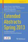 Extended Abstracts Spring 2013 : Complex Systems; Control of Infectious Diseases - Book