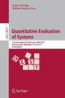 Quantitative Evaluation of Systems : 11th International Conference, QEST 2014, Florence, Italy, September 8-10, 2014, Proceedings - Book
