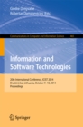 Information and Software Technologies : 20th International Conference, ICIST 2014, Druskininkai, Lithuania, October 9-10, 2014, Proceedings - eBook