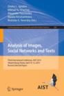 Analysis of Images, Social Networks and Texts : Third International Conference, AIST 2014, Yekaterinburg, Russia, April 10-12, 2014, Revised Selected Papers - Book