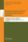 Enterprise, Business-Process and Information Systems Modeling : 16th International Conference, BPMDS 2015, 20th International Conference, EMMSAD 2015, Held at CAiSE 2015, Stockholm, Sweden, June 8-9, - Book