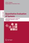 Quantitative Evaluation of Systems : 12th International Conference, QEST 2015, Madrid, Spain, September 1-3, 2015, Proceedings - Book
