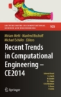 Recent Trends in Computational Engineering - CE2014 : Optimization, Uncertainty, Parallel Algorithms, Coupled and Complex Problems - Book