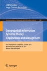 Geographical Information Systems Theory, Applications and Management : First International Conference, GISTAM 2015, Barcelona, Spain, April 28-30, 2015, Revised Selected Papers - Book