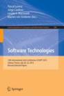 Software Technologies : 10th International Joint Conference, ICSOFT 2015, Colmar, France, July 20-22, 2015, Revised Selected Papers - Book