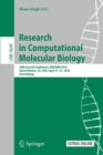 Research in Computational Molecular Biology : 20th Annual Conference, RECOMB 2016, Santa Monica, CA, USA, April 17-21, 2016, Proceedings - Book