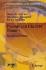 Proceedings of ELM-2014 Volume 1 : Algorithms and Theories - Book