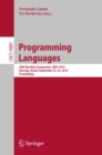 Programming Languages : 20th Brazilian Symposium, SBLP 2016, Maringa, Brazil, September 22-23, 2016, Proceedings - eBook
