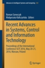 Recent Advances in Systems, Control and Information Technology : Proceedings of the International Conference SCIT 2016, May 20-21, 2016, Warsaw, Poland - Book