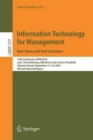 Information Technology for Management: New Ideas and Real Solutions : 14th Conference, AITM 2016, and 11th Conference, ISM 2016, held as Part of FedCSIS, Gdansk, Poland, September 11-14, 2016, Revised - Book