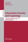 Information Security and Cryptology : 12th International Conference, Inscrypt 2016, Beijing, China, November 4-6, 2016, Revised Selected Papers - Book