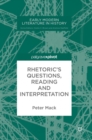 Rhetoric's Questions, Reading and Interpretation - Book