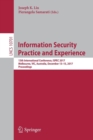 Information Security Practice and Experience : 13th International Conference, ISPEC 2017, Melbourne, VIC, Australia, December 13–15, 2017, Proceedings - Book