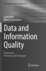 Data and Information Quality : Dimensions, Principles and Techniques - Book