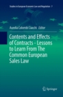 Contents and Effects of Contracts-Lessons to Learn From The Common European Sales Law - Book