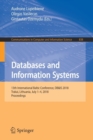 Databases and Information Systems : 13th International Baltic Conference, DB&IS 2018, Trakai, Lithuania, July 1-4, 2018, Proceedings - Book