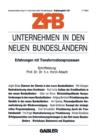 Unternehmen in Den Neuen Bundeslandern : Erfahrungen Mit Transformationsprozessen - Book
