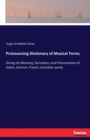 Pronouncing Dictionary of Musical Terms : Giving the Meaning, Derivation, and Pronunciation of Italian, German, French, and other words - Book