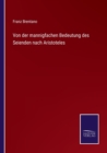 Von der mannigfachen Bedeutung des Seienden nach Aristoteles - Book