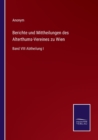 Berichte und Mittheilungen des Alterthums-Vereines zu Wien : Band VIII Abtheilung I - Book
