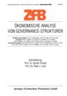 Okonomische Analyse Von Governance-Strukturen - Book