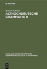 Althochdeutsche Grammatik II : Syntax - Book