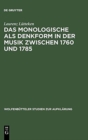 Das Monologische ALS Denkform in Der Musik Zwischen 1760 Und 1785 - Book
