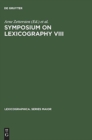 Symposium on Lexicography VIII - Book