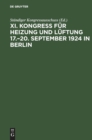 17.-20. September 1924 in Berlin - Book