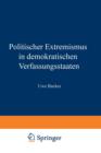 Politischer Extremismus in Demokratischen Verfassungsstaaten - Book