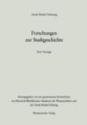 Forschungen Zur Stadtgeschichte - Book