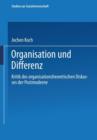 Organisation Und Differenz - Book