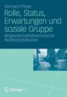 Rolle, Status, Erwartungen und soziale Gruppe : Mitgliedschaftstheoretische Reinterpretationen - Book