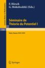 Seminaire de Theorie Du Potentiel, Paris, 1972-1974, No. 1 - Book