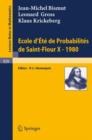 Ecole D'Ete de Probabilites de Saint-Flour X, 1980 - Book